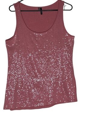 Maurices Dusty Rose Sequin Scoop Neck Tank
